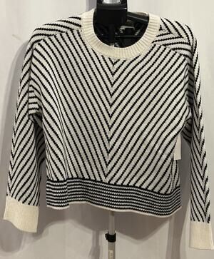 NWT Studio B by Bobeau Mitered Stripe Pullover Sweater Women's size M